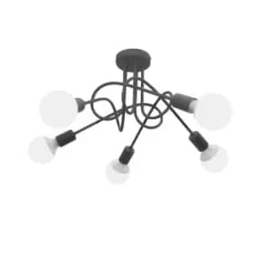 Oxford Multi Arm Semi Flush Ceiling Light Smokey 50cm