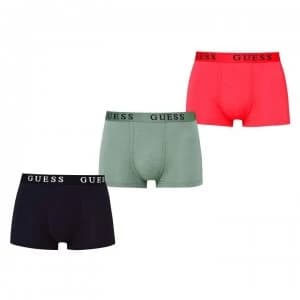 Guess Pack Logo Trunks - Blk/Rd/Grn L926