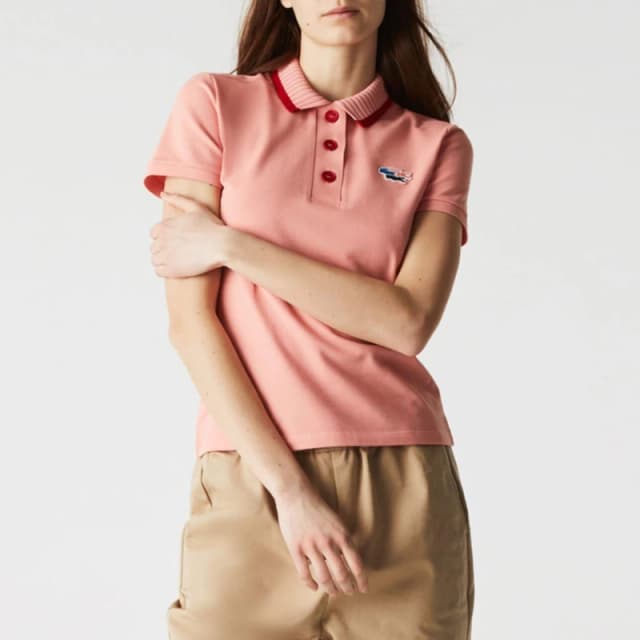 Lacoste Slim Fit Crocodile Organic Cotton Piqu Polo Shirt - Pink Pink 8