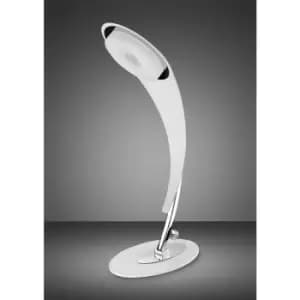 Table Lamp Tess 1 Bulb 5W LED 3000K, 450lm, matt white/frosted acrylic/polished chrome