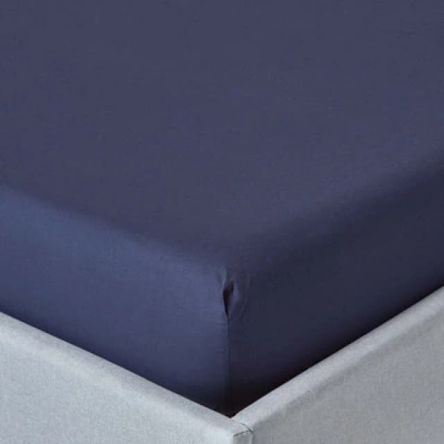 Homescapes Navy Blue Egyptian Cotton Deep Fitted Sheet 200 Tc, Double