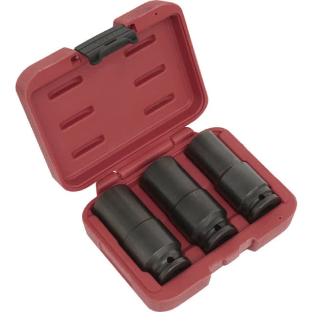 Loops 3 PACK - 17mm 19mm 21mm Counter Weighted Impact Socket Set - 1/2" Square Drive Multi