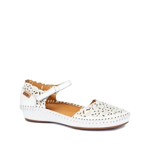 Pikolinos Puerto Vallarta 655-0906 Leather Womens Hook and Loop Sandals - Nata - Size:UK 4-4.5