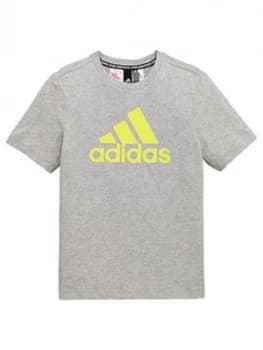 Adidas Youth Boys Must Haves Badge Of Sport T-Shirt - Medium Grey Heather