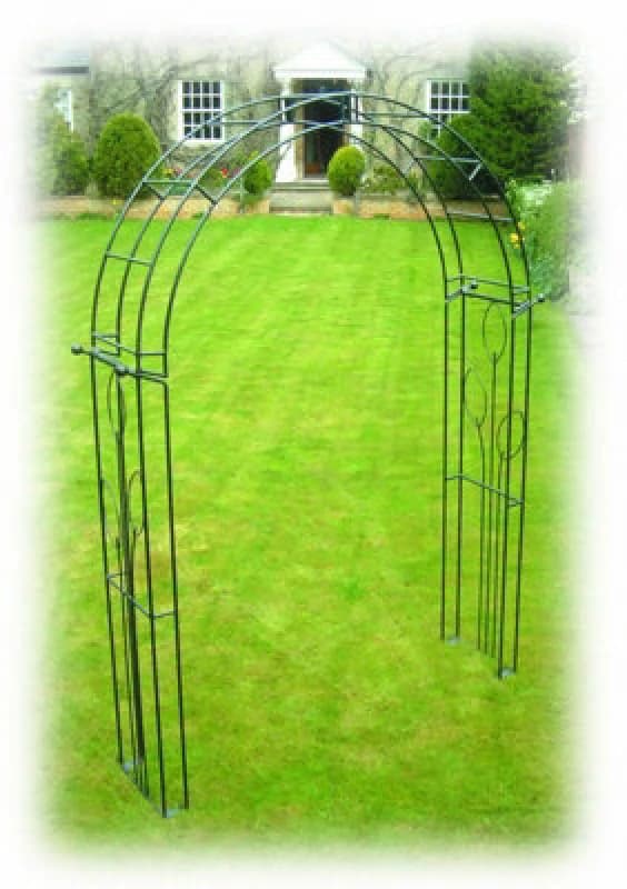 Poppy Forge Flower Traditional Arch (Including Ground Spikes) Bare Metal/ready To Rust - Steel - L43.2 X W170.2 X H256.5 Cm