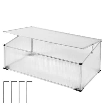 Hotbed Cold Frame Aliminum Mini Greenhouse 100x60cm (de) - Gardebruk
