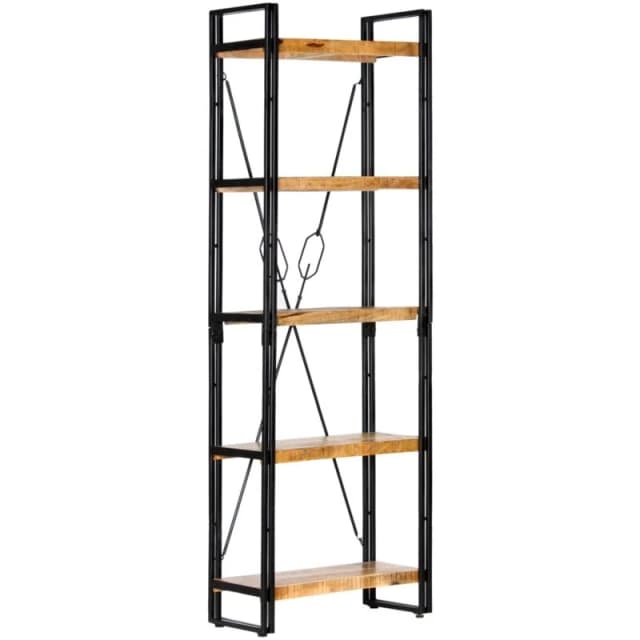 VIDAXL 5-Tier Bookcase 60x30x180cm Solid Mango Wood vidaXL 286582