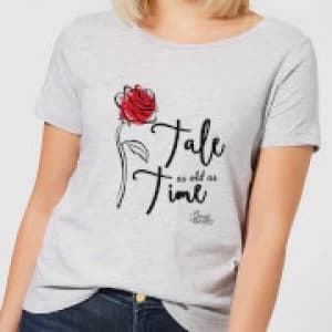 Disney Beauty And The Beast Tale As Old As Time Rose Womens T-Shirt - Grey - 3XL