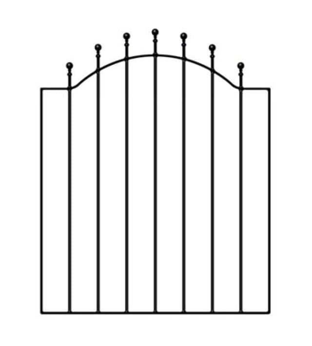 Burbage Iron Craft Mana Ball Top Low Bow Metal Garden Gate 955mm Gap X 1041mm High Wesc