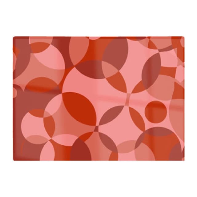 Warren Reed Designer Red Circle Pattern Glass Chopping Board