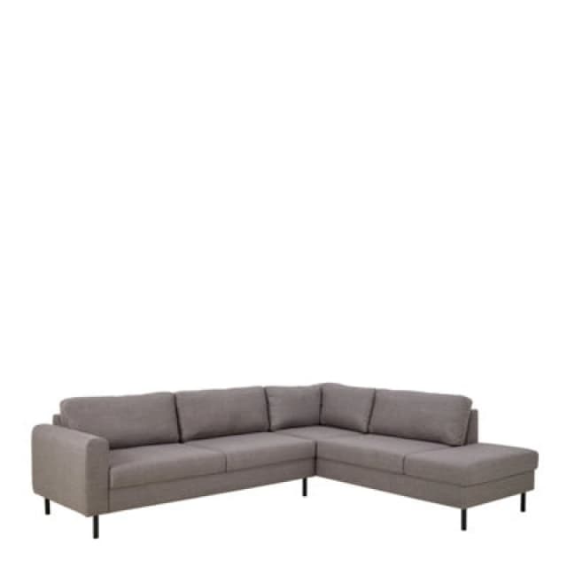 Furniture To Go Omaha Right Hand Facing Corner Sofa In Light Grey Brown Fabric
