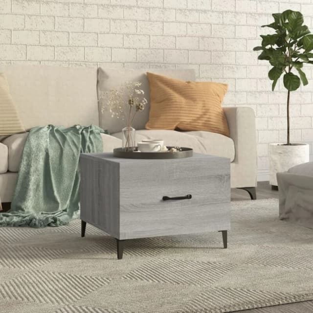Vidaxl Coffee Table With Metal Legs Grey Sonoma 50X50X40 Cm, Grey 817539