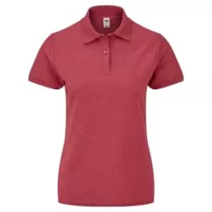 Fruit Of The Loom Womens Lady-Fit 65/35 Short Sleeve Polo Shirt (2XL) (Heather Red)
