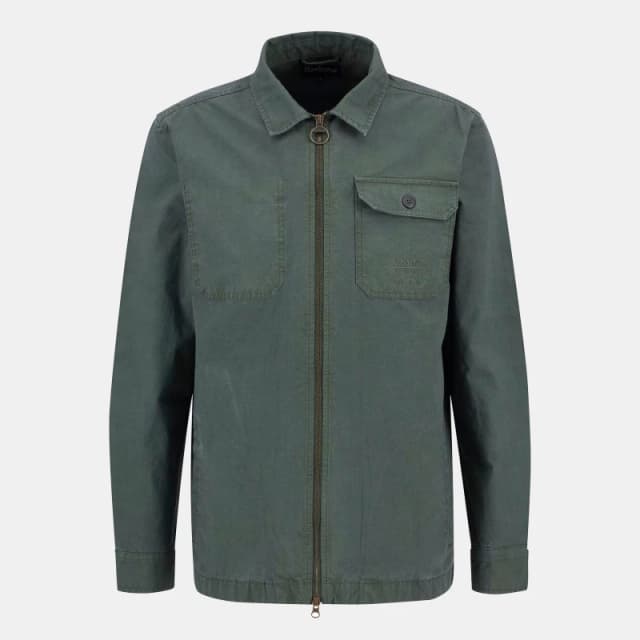 Barbour Mens Harton Cotton Long Sleeve Relaxed Overshirt Thyme male 2XL