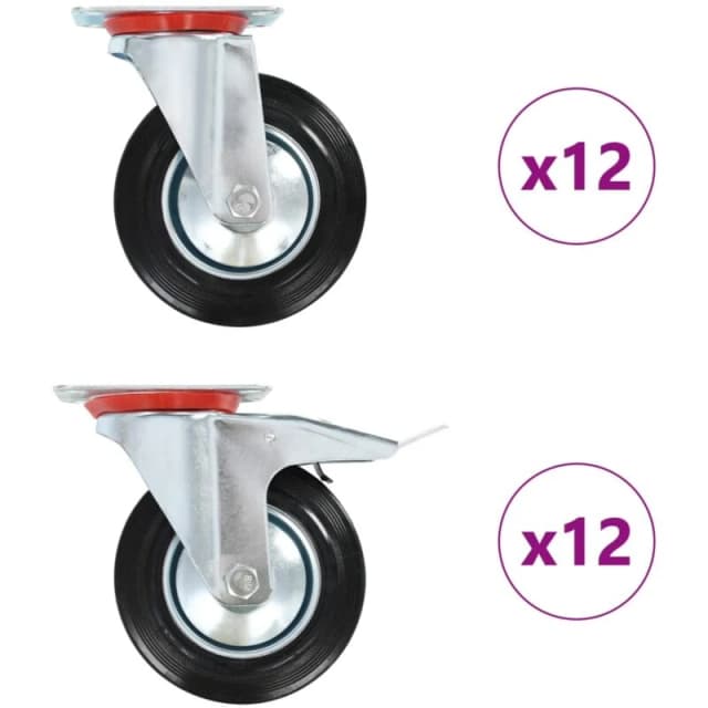 VIDAXL 24 pcs Swivel Casters 160 mm Vidaxl 8719883718217