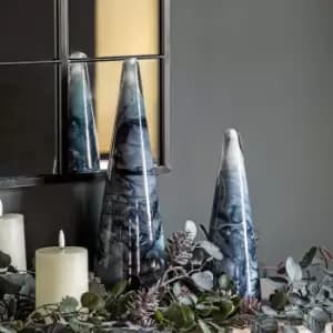 Crossland Grove Marbled Tree Black Glass 130x130x380