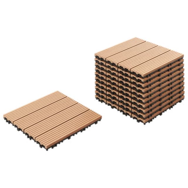 Beliani Outdoor Flooring Ateleta Wood-Plastic Composite (Wpc) Light Brown