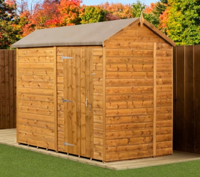 Empire Sheds Empire Modular Apex 6X8 Dipped Treated Tongue And Groove Wooden Garden Shed Single Door No Windows (6' X 8' / 6ft X 8) (6X8)