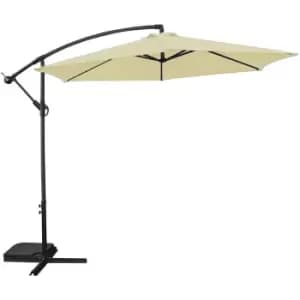 3m Banana Garden Parasol - Cream - Cream