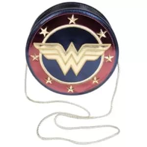 Wonder Woman Womens/Ladies Shield Crossbody Bag (One Size) (Metallic Gold/Burgundy/Navy)