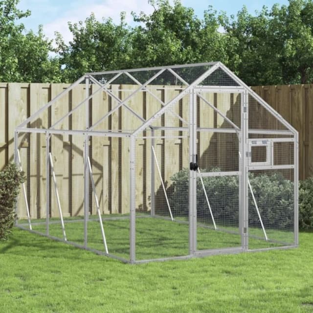vidaXL Aviary Silver 1.79x3x1.85 m Aluminium, Silver 3155796