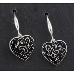Midnight Sparkle Silver Plated Teardrop Butterfly Earrings