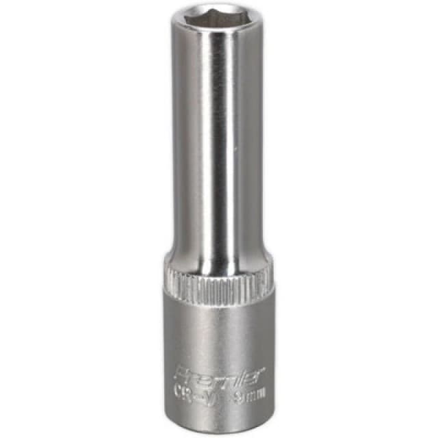 Loops 9mm Forged Steel Deep Drive Socket - 3/8" Square Drive - Chrome Vanadium Socket Metallics