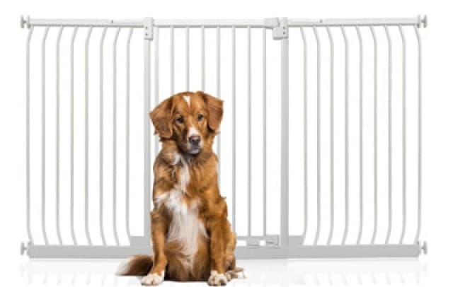 Bettacare Extra Tall Elite Dog Gate, 188Cm - 197Cm, Matt White, Extra Tall 96.8Cm In Height, Pressure Fit Pet Gate