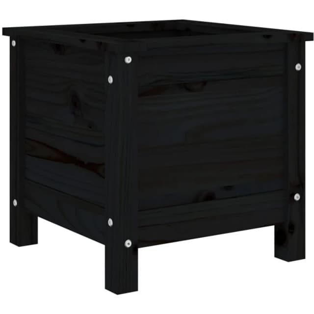 vidaXL Garden Planter Black 40x40x39cm Solid Wood Pine, Black 825251
