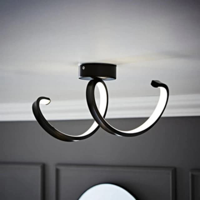 ValueLights Infinity Matte Black Single Twist IP44 Rated Bathroom Integrated LED Wall Light Black