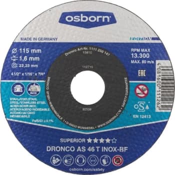 Dronco - 115X1.6X22.23MM AS46 Inox BF Cut-off Disc