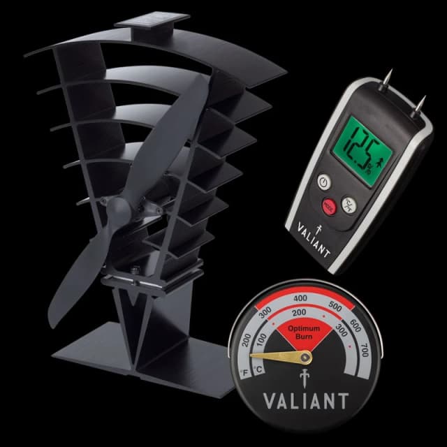Valiant Valiant Vanquish Stove Fan, Magnetic Thermometer and Moisture Meter in Red Red One Size Unisex 5061026620646
