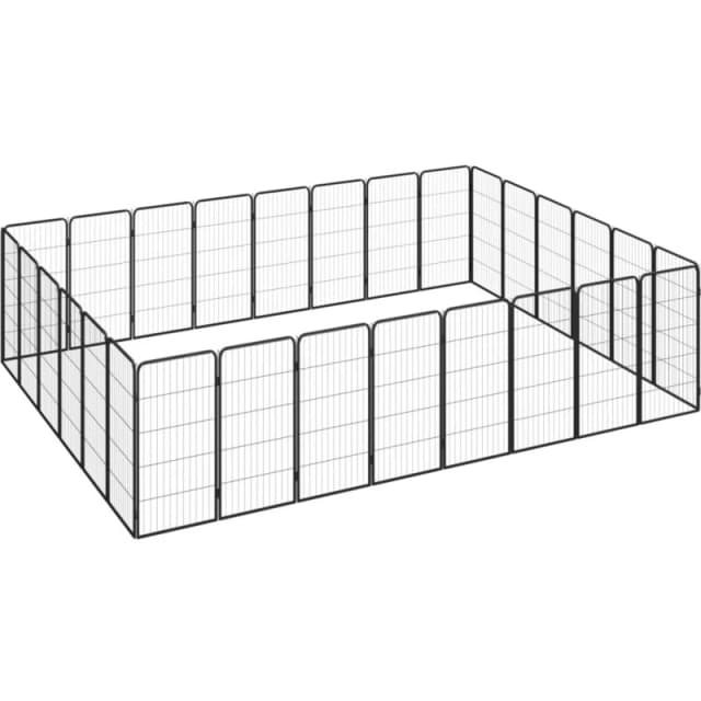 VIDAXL 28-Panel Dog Playpen Black 50x100cm Powder-coated Steel Vidaxl 8720287158967