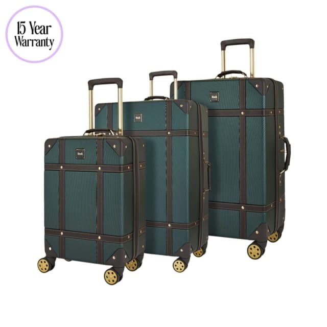 Rock Rock Vintage Suitcase Emerald Green Emerald Green unisex 3pc Set