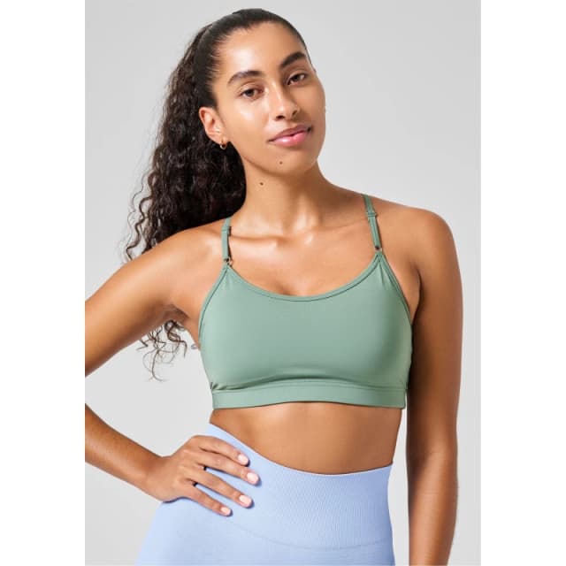 Casall Womens Strap Low Impact Sports Bra Dusty Green female 8 (XS)