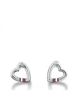 Tommy Hilfiger Heart Logo Earrings, One Colour, Women