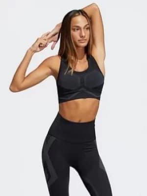 adidas Studio Two-tone Bra, Black/Grey Size M Women
