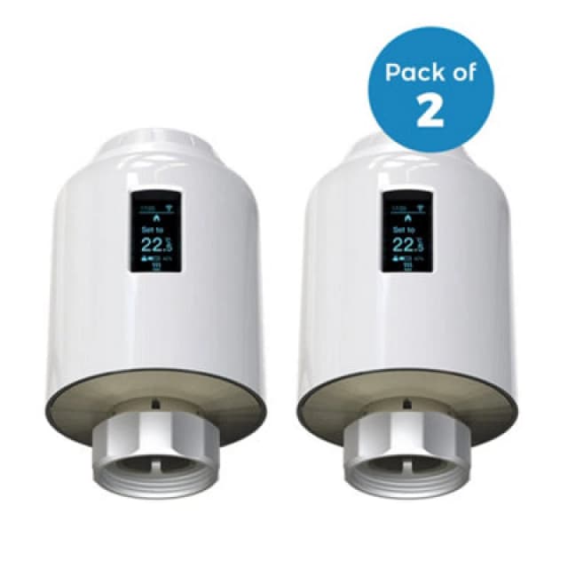 Ener-J Pack Of 2, WiFi Smart Thermostatic Radiator Valve With Screen