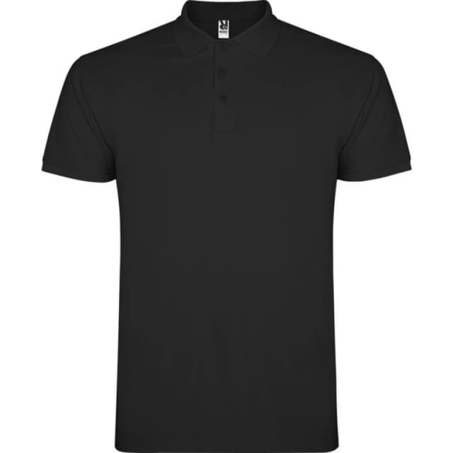 ROLY ROLY Men Star Short-Sleeved Polo Shirt in Black Size: Small Black S Male 5063527197504