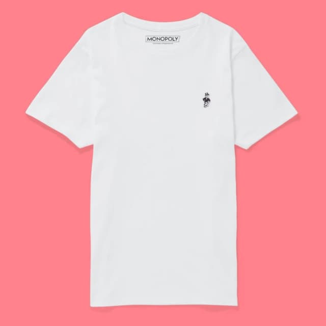 Monopoly Mr Monopoly Embroidered T-Shirt - White - S
