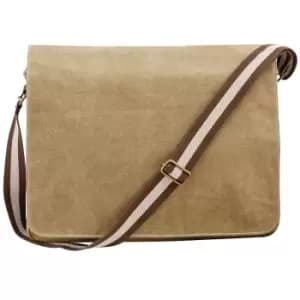 Quadra Vintage Canvas Despatch Bag - 14 Litres (One Size) (Sahara)