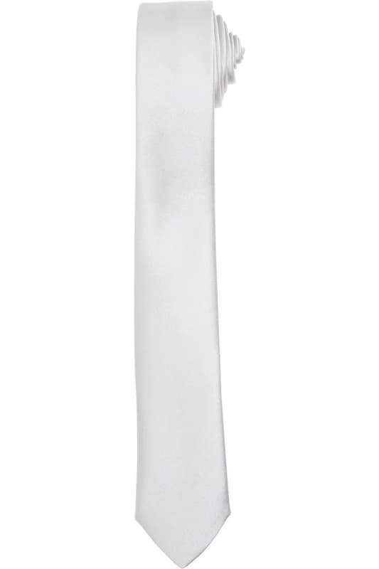 Premier Premier Slim Tie in Silver Silver One Size Unisex 5063470840748