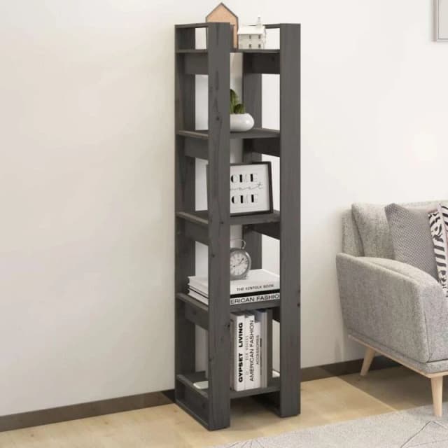VIDAXL Vidaxl - Book Cabinet/Room Divider Grey 41x35x160cm Solid Wood Pine 8720286905098