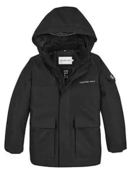Calvin Klein Jeans Boys Back To School Jacket - Black, Size Age: 8 Years