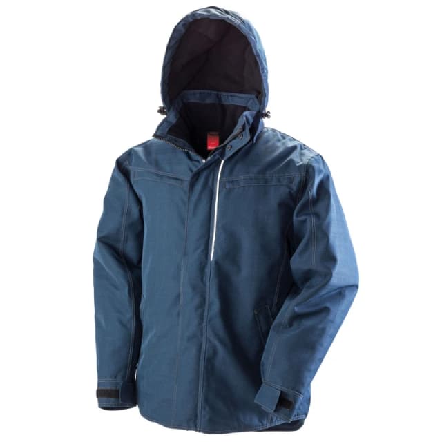 Result Result Men Textured Denim Jacket in Navy Size: X-Small Navy XS Male 5063425100996