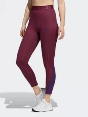 adidas Techfit 3-stripes Long Gym Leggings, Red, Size 2Xs, Women