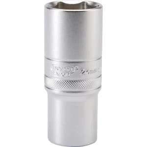 Draper 1/2" Drive Satin Finish Deep Hexagon Socket Metric 1/2" 24mm