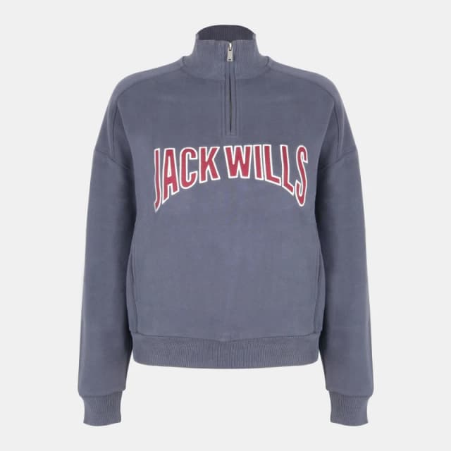Jack Wills Womens 1/4 Zip Fleece Navy female 6 (2XS)