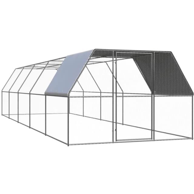 VIDAXL Outdoor Chicken Cage 3x10x2 m Galvanised Steel Vidaxl 8720286764756