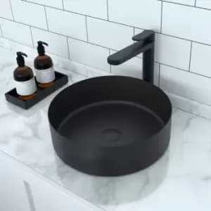 Stainless Steel Black Round Countertop Basin 400mm - Zorah